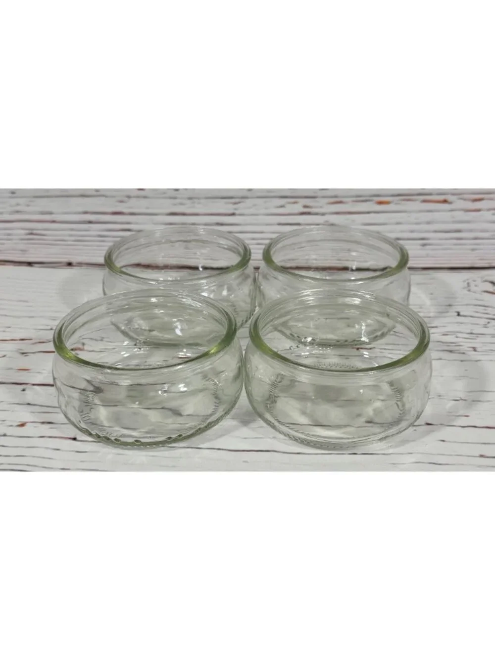 Clear Glass Dessert Ramekins Round Bowls 3.25” Set of 4 Condiments Or Prep Gü